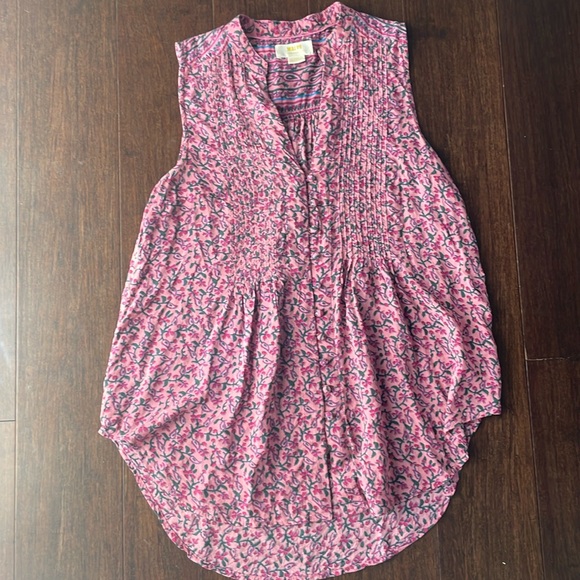 Anthropologie Maeve Lightweight Petunia Pintuck Tank Floral Blouse - Picture 2 of 5